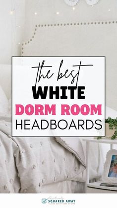 Give your dorm a stylish upgrade with these affordable white headboards! Perfect for creating a cozy, modern look in any dorm room. Save this for easy dorm decor tips! Beachy Dorm Room Ideas, Dorm Headboards, White Storage Ottoman, College Freshman Dorm, Dorm List, Dorm Bedding Twin Xl, White Dorm Room, Dorm Room Headboards, Dorm Room Aesthetic