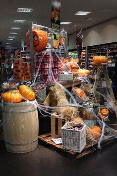 a store filled with lots of halloween decorations