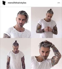 Hairstyles Men Short, Ponytail Hairstyles For Men, Short Quiff, Maroon Hair, Beard Haircut, Quiff Hairstyles, Haircut Men, Summer Haircuts