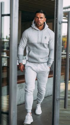 Men Sweats Outfit, Sweat Suits Outfits Men, Male Athleisure, Mens Active Wear, Fall Athleisure Outfits Men, Winter Gym Outfit Men, Men's Sportswear, Men’s Gym Clothes, Men Joggers Outfit