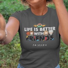 Life is Better with FRIENDS™ Chibi Art T-Shirt Friends Chibi, Life Is Better With Friends, Quote Friends, Tv Show Friends, Friends Quote, Chibi Art, Friends Tshirt, Paper Products, Friends Show