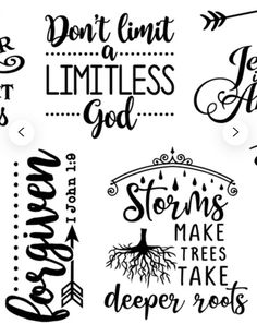 some hand lettering that are used to decorate the words in this set, and also have arrows