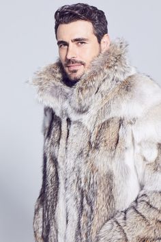 Coyote Fur Mens Jacket Mens Parka Stand up or fold down Collar Two-Way ZipperCenter Back Length: 34in/86cm Fur Type: Coyote Fur Origin: USA Lining: Satin Made in USAOrigin Assured Ships in 5-7 days Coyote Fur Coat, Parka Men, Mens Fur Coat, Coyote Fur, Buy Coats, Mens Fur, Mens Parka, The Windy City, Vintage Fur