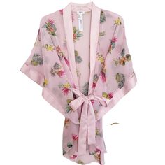 Forever 21 Pink Floral And Stripe Sheer Satin Trim Short Robe G1786 Light Sheer Pink Stripe And Floral Print Robe. Batwing Sleeves. Satin Trim With Removable Satin Waist Tie. Would Make A Beautiful Swim Coverup Too. Or Wear As A Kimono Without The Waist Tie. Size S. Nwot. *Pit To Pit - 28" *Length - 34" Forever 21 Summer Sleepwear For Loungewear, Forever 21 Sleepwear For Summer Loungewear, Forever 21 Summer Loungewear Sleepwear, Printed Robe, Swim Coverup, Sleepwear Robe, Batwing Sleeve, Pink Stripes, Waist Tie