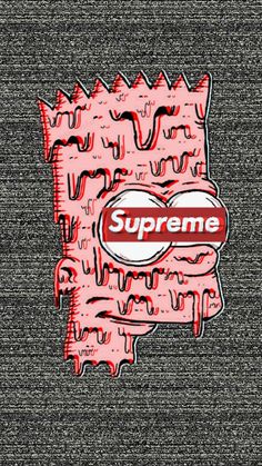 the supreme sticker is on top of a black background with red and white drips