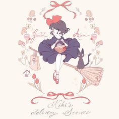 Kikis Delivery Service Fanart, Kikis Delivery Service Art, Castlevania Wallpaper, 카드 디자인