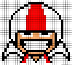 a pixellated image of a person wearing a red hat