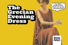 "The Grecian Evening Dress This vintage women's pattern is easy to sew.  This Grecian-style evening dress, with its fluid lines, has a feminine and elegant simplicity. The main feature of the dress is that it has no side seams. This causes it to fall in flowing folds at the sides. The pattern is based on a tube shape, and is extremely easy to make up. Things happen in this feminine Grecian gown. Its flowing draperies change gracefully with every movement, making an eye-catching attraction which can turn even a casual stroll into a romantic occasion. The style is so loose fitting that the pattern lends itself easily to multiple sizes.  Available in all extra large sizes! This is PDF pattern. There is no physical product mailed to you. NO REFUNDS on digital download. INSTANT DOWNLOAD! Get it Grecian Gown, Dress Sewing Pattern, Vintage Women, Greek Goddess, Sewing Dresses, Simple Patterns, Vintage Patterns, Jersey Fabric, Easy Sewing