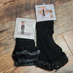 New With Tags Sz Medium 5-7.5 Boot Sz Black One Size Socks For Fall, One Size Black Socks For Fall, Black Stretch Socks For Fall, Black Elastic Socks For Winter, Elastic Black Winter Socks, Trendy Black Hosiery For Spring, Casual Fitted Black Hosiery, Black Fitted Casual Hosiery, Fitted Black Casual Hosiery