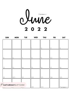 the june 2021 calendar is shown in black and white with pink background, it's been