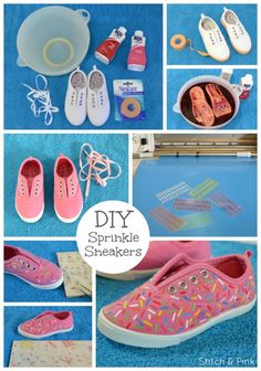 Diy Glitter Shoes, Crisco Recipes, Diy Sprinkles, Park Party, Shoe Makeover, Free Silhouette Cut Files, Cricut Stencils, Sprinkle Party