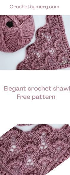 crochet shawl pattern with text that reads elegant crochet shawl free pattern