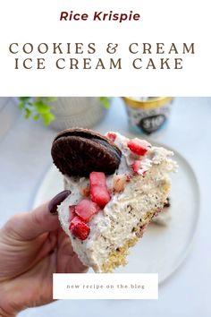 Rice Krispie ice cream cake recipe| This healthy version of cookies & cream ice cream cake is a must try