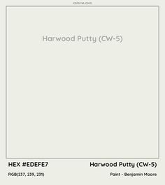 a white sheet with the words harwood putty cw - 5 on it