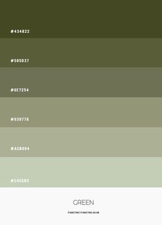 the color scheme for green is shown in shades of gray, brown, and white