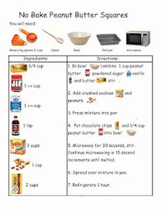 an image of food and drinks that are labeled in the text below it, which is also part of a printable worksheet