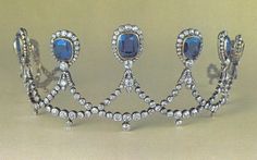 Sapphire and Diamond Tiara Vintage Tiara, Orange Sapphire, Ancient Jewelry