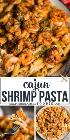 creamy cajun shrimp pasta with parmesan cheese is an easy and delicious dinner