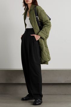 Frankie Shop's 'Gelso' pants combine the sophistication of suiting with a slouchy silhouette for a more relaxed feel. They're made from a TENCEL™-blend with hints of wool and have pleated straight legs and a high-rise notched waist. Tuck in a simple tank or collared shirt. Straight Cargo Pants Outfit, Straight Cargo Pants, Cargo Pants Outfit, The Frankie Shop, Frankie Shop, Pleated Trousers, Pants Straight, Night Outfits, Mr Porter