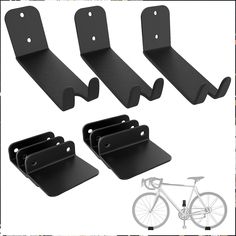 WALMANN 3 Pack Bike Pedal Hanger Wall Mount, Heavy Duty Horizontal Bike Rack for Garage Wall, Bike Display Stand for Home Hol Sports Equipment Organization, Bike Display, Bike Wall Mount