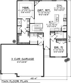 the floor plan for this house shows the garage and living area, as well as the bedroom