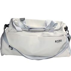 Acero Gns Gym Travel Duffel Bag With Shoe Compartment Black New Crossbody The Essential Gym Bag-White The Perfect Gym Bag For Those On The Go, Holding All Of Your Gym Essentials. Whether You're Heading To The Gym Or Going On A Weekend Getaway, This Bag Has Got You Covered. It Features A Spacious Main Compartment And Multiple Pockets To Keep All Of Your Items Organized. Including A Shoe Compartment! Its Sleek Design And Vibrant Color Make It A Stylish Addition To Your Workout Gear. Get Your Hands Casual White Travel Bag With Adjustable Strap, White Large Capacity Travel Bag For Everyday, Versatile White Satchel With Large Capacity, White Shoulder Travel Bag For Daily Use, Casual White Travel Bag For Daily Use, Large Capacity White Rectangular Travel Bag, Casual White Travel Duffle Bag, Trendy White Travel Bag, White Tote Gym Bag For Travel