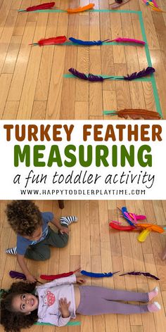 turkey feather measuring activity for toddlers to learn how to measure the number of feathers