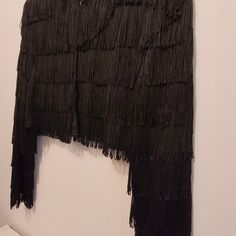 Jet Black Beautiful Fringe All Over. Excellent Look With Pants Or Over A Dress Or Skirt. Never Worn Exceptional Quality. Great Club Look. Will Fit Small To Medium. Fitted Fringe Outerwear For Parties, Fitted Party Outerwear With Fringe, Black Fringe Outerwear For Party, Black Fringe Party Outerwear, Elegant Black Fringe Outerwear, Edgy Fringed Winter Outerwear, Black Fringe Long Sleeve Outerwear, Black Leather Outerwear With Fringe, Black Leather Fringe Outerwear