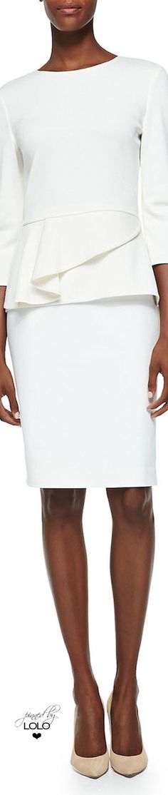 St, John Collection Working 9 To 5, 2015 Fashion Trends, 9 To 5, Midi Dress Party, Little White Dresses, Jewel Neck, Classic Outfits, White Fashion, Fashion Colours