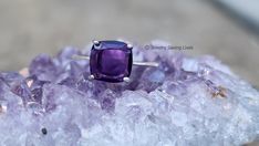 Natural Amethyst Ring, Deep Purple Amethyst Ring, Solitaire Stacking Genuine Purple Amethyst, Purple Stone Ring, February Birthstone Ring - Etsy Purple Stone Ring, February Birthstone Ring, Purple Stone Rings, Purple Amethyst Ring, Amethyst Stones, Natural Oil, Square Rings, February Birthstone, Amethyst Purple