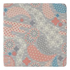 Japanese style pattern. Illustration. Trivet Gender: unisex. Age Group: adult. Print Scarf Design, Japanese Background, Design Japonais, Arabesque Design, Chinese Pattern, Motif Batik, Silver Background, Japanese Textiles, Japanese Patterns