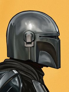 a painting of a star wars boba fett helmet