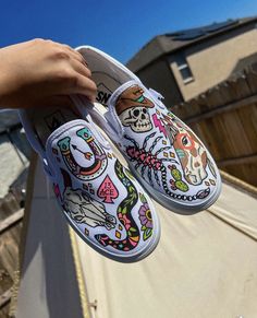 @ buckandcoyotes on Instagram Diy Vans Paint, Vans Painting Ideas, Drawing On Vans, Western Sneakers, Diy Painted Vans, Painted Vans Diy Easy, Van Shoe Painting Ideas, Painting Vans