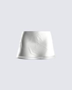 The perfect white skirt does exist 🤩 Made of light and airy chiffon fabric, with a mini length and a fully lined interior for a chic, and comfy fit - this skirt is all you need to add some flirtiness to your look 🤍 White Satin Mini Skirt, Png Skirt, Mini White Skirt, Mini Skirt Aesthetic, Skirt Png, Chiffon Mini Skirt, Custom Wardrobe, Silk Skirt Outfit, White Leather Skirt