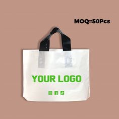 a white bag with the words your logo printed on it