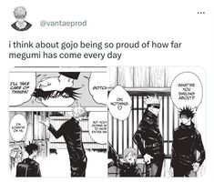 an anime scene with the caption that reads, i think about going so proud of how far megaumi has come every day