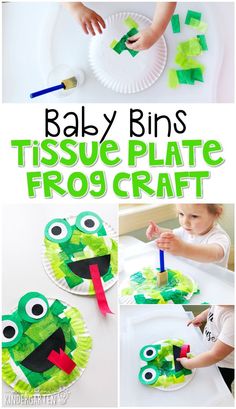 paper plate frog craft for babies and toddlers with instructions to make them look like they are