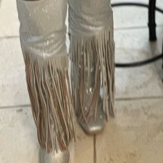 Brand New There Beautiful For A Wedding Dress Or A Blue Jean Outfit They Are Stunning Silver Fitted Boots For Wedding, Burgundy Thigh High Boots, Brown High Boots, Stuart Weitzman 5050, Italian Leather Boots, Snake Print Boots, Jean Outfit, Thigh High Suede Boots, Blue Jean Outfits