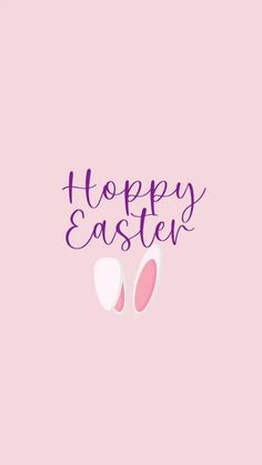 the words happy easter written in pink on a pink background