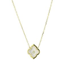 Charles Krypell Gold and Diamond Single Motif Les Fleurs Pendant 18k Rose Gold, Diamond Pendant, Primary Color, Mother Of Pearl, The White, Jewelry Accessories, Color White, Diamonds, Rose Gold