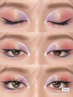 #eyelook #eyemakeuptutorial #eyemakeupideas #makeup #makeuplover #makeupaddict Bridesmaid Makeup Purple, Pink Make Up Look, Elf Hair, Festival Make Up, Bentuk Alis