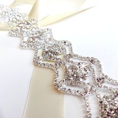 Scalloped Rhinestone Wedding Dress Sash  Silver Rhinestone Silver Rhinestone Sash For Formal Occasions, Silver Rhinestone Sashes For Formal Occasions, Formal Silver Sashes With Rhinestones, Formal Crystal Sash With Rhinestones, Formal Crystal Sashes With Rhinestones, Formal Crystal Rhinestone Sash, Rhinestone Wedding Dress, Bridal Sash Belt, Wedding Dress Sash