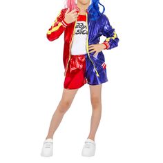 PRICES MAY VARY. HIGH-QUALITY MATERIALS - 70% Polyester. Made from premium materials for comfort and durability, you can enjoy your kids Halloween costumes and multiple events and occasions. OCCASIONS: Perfect for kids Halloween costumes, cosplay costume parties, or just for playtime, this Halloween costume for kids girls will make your little girl feel like a true superhero. SPECIAL DESIGN: With its vibrant colors and attention to detail, this costume is sure to make your little girl stand out Harley Quinn Disfraz, Harley Quinn Jacket, Tiana Dress, Harley Quinn Halloween, Kids Coats Girls, Kids Costumes Girls, Harley Quinn Costume, Harley Quinn Cosplay, Dress Up Costumes