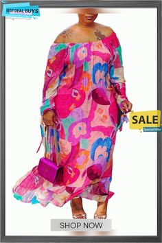 Off Shoulder Printed Casual Maxi Dresses Casual Long Sleeve Maxi Dress For Beach Season, Casual Multicolor Non-stretch Maxi Dress, Casual Multicolor Long Sleeve Maxi Dress, Casual Long Sleeve Multicolor Maxi Dress, Trendy Fall Vacation Maxi Dress, Trendy Fall Maxi Dress For Vacation, Pink Printed Maxi Dress For Fall, Trendy Long Sleeve Maxi Dress For Vacation, Fall Pink Printed Maxi Dress