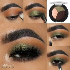 Brown Eye Makeup, Green Eye Makeup, Baked Eyeshadow, Brown Eye, Green Eye