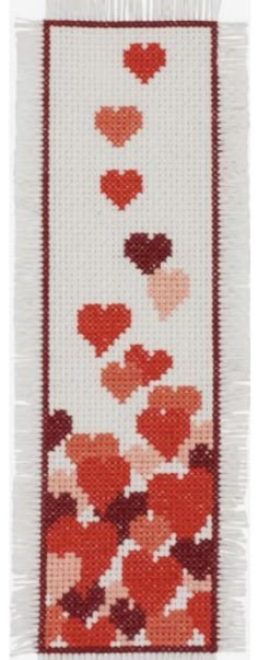 a cross stitch pattern with hearts on it