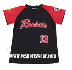 a baseball jersey with the number 13 on it is shown in red and black colors