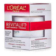 Revitalift anti-wrinkle + firming face/ neck contour cream --48g/1.7oz design house: l'oreal Toned Face, Neck Contour, Loreal Revitalift, Contour Cream, Night Care, Firming Eye Cream, Neck Cream, Face Contouring, Prevent Wrinkles