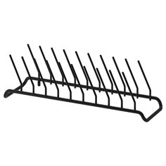 a metal rack with eight black bars on it's sides and one long bar at the top