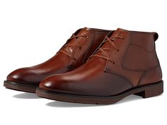 Stacy Adams Kyron Chukka Boot - Men's Shoes : Cognac Smooth : Give a modish update to your look by wearing the Stacy Adams Kyron Chukka Boots. Leather upper. Man-made lining and Red Zone removable footbed with molded heel design. Traditional lace-up closure. Pull tabs for added comfort. Round toe silhouette. Stacked heel style. Durable man-made outsole. Imported. Measurements: Weight: 1 lb Product measurements were taken using size 9, width M. Please note that measurements may vary by size. Chukka Boots Men, Red Zone, Chukka Boot, Heel Design, Boots Leather, Designer Heels, Stacked Heel, Chukka Boots, Product Reviews